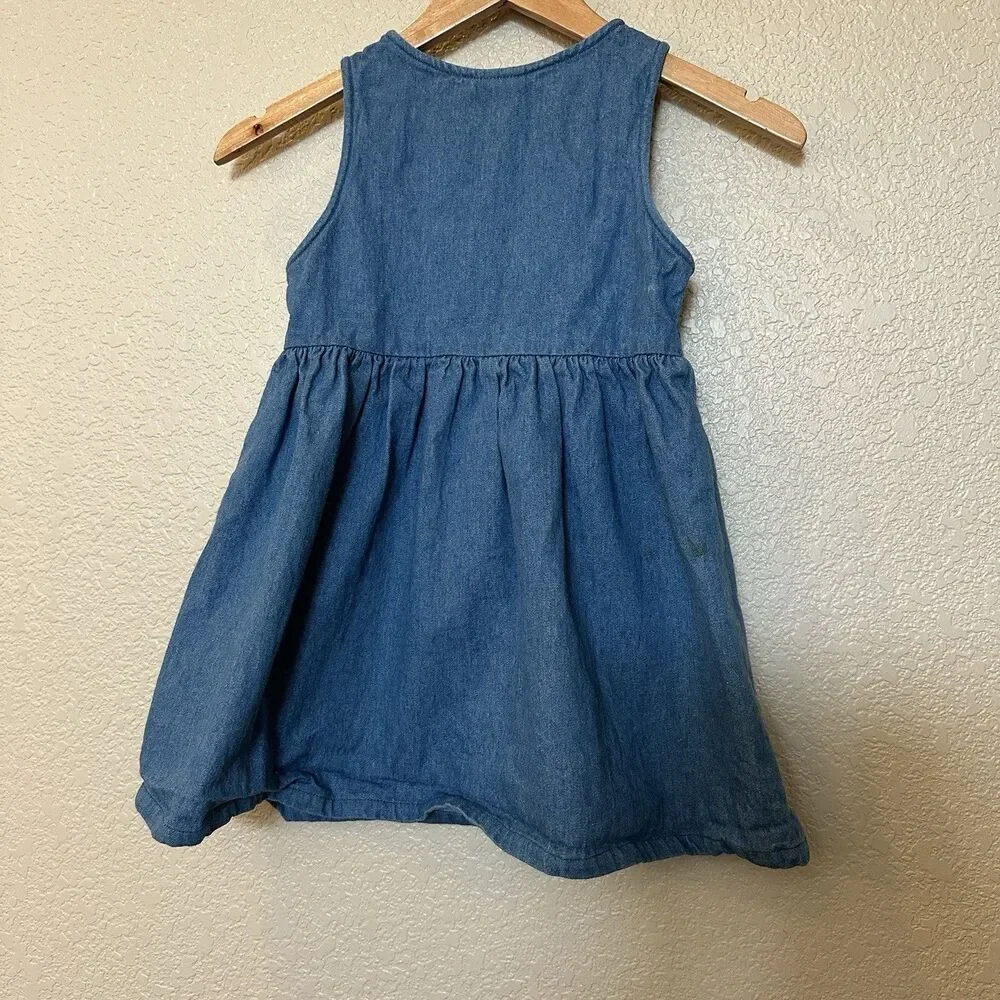 Vintage‎ Girls Denim Dress Samara 6 Kindergarten Tree Cat Dog House